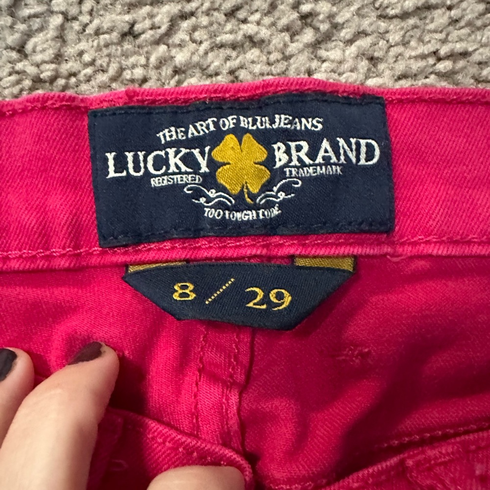 Lucky Brand  Red Sweet N’Crop Jeans Size 29 - Picture 2 of 4